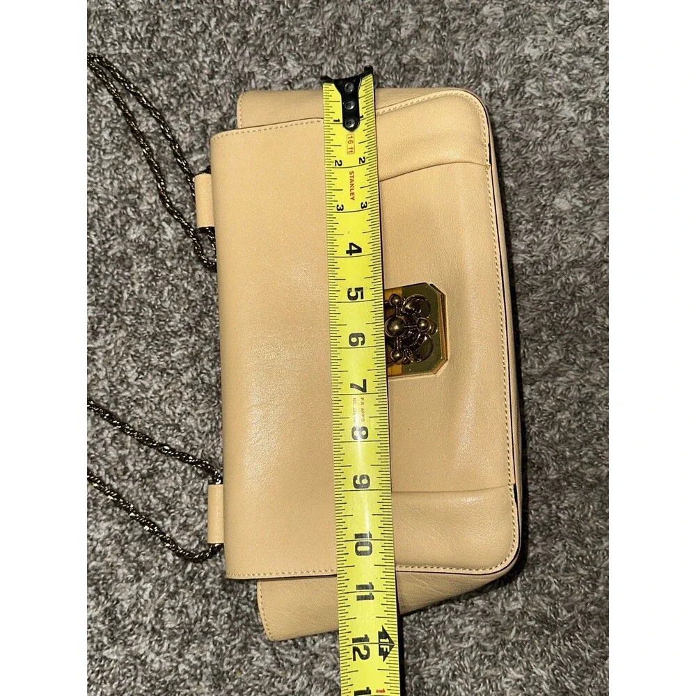 Chloe Buttercream Leather Flap Medium Turn-Lock Gold Convertible Crossbody Bag